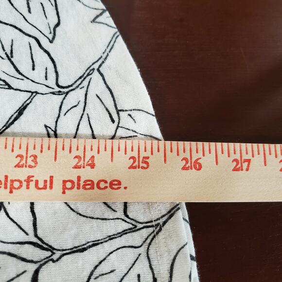 Orvis Womens Leaf Botanical Print Linen Scoop Neck Cap Sleeve Top Size M White - Picture 11 of 11